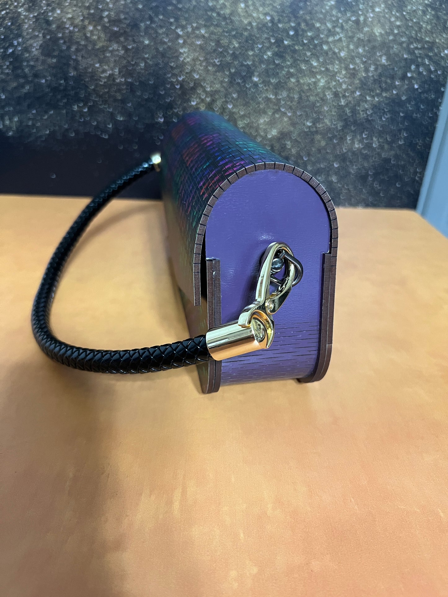 Special Occasion Purse - Angela Style - dragon scale pattern on purple base