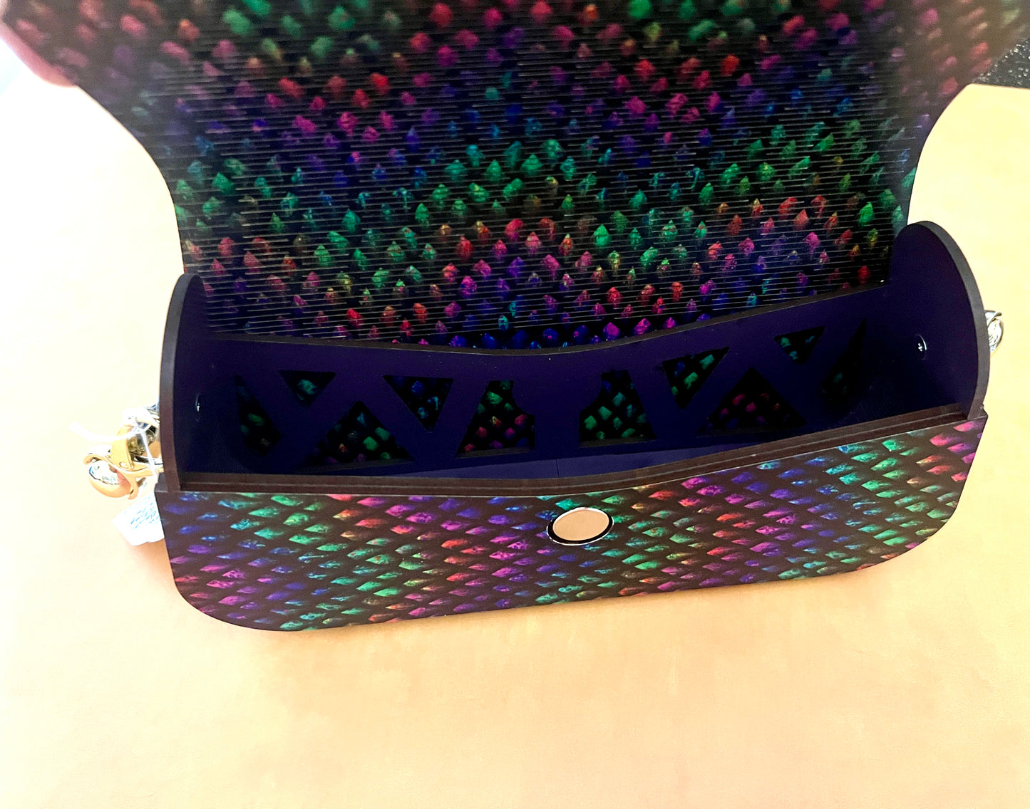 Special Occasion Purse - Angela Style - dragon scale pattern on purple base
