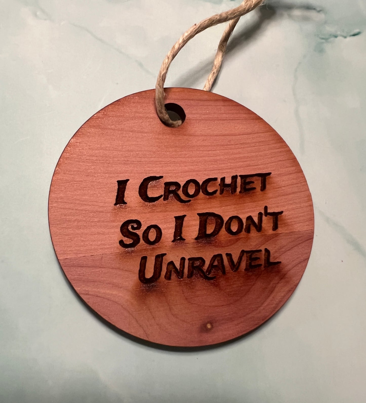 Aromatic Cedar Disc Engraved With a Variety of Sayings (click to see available sayings)