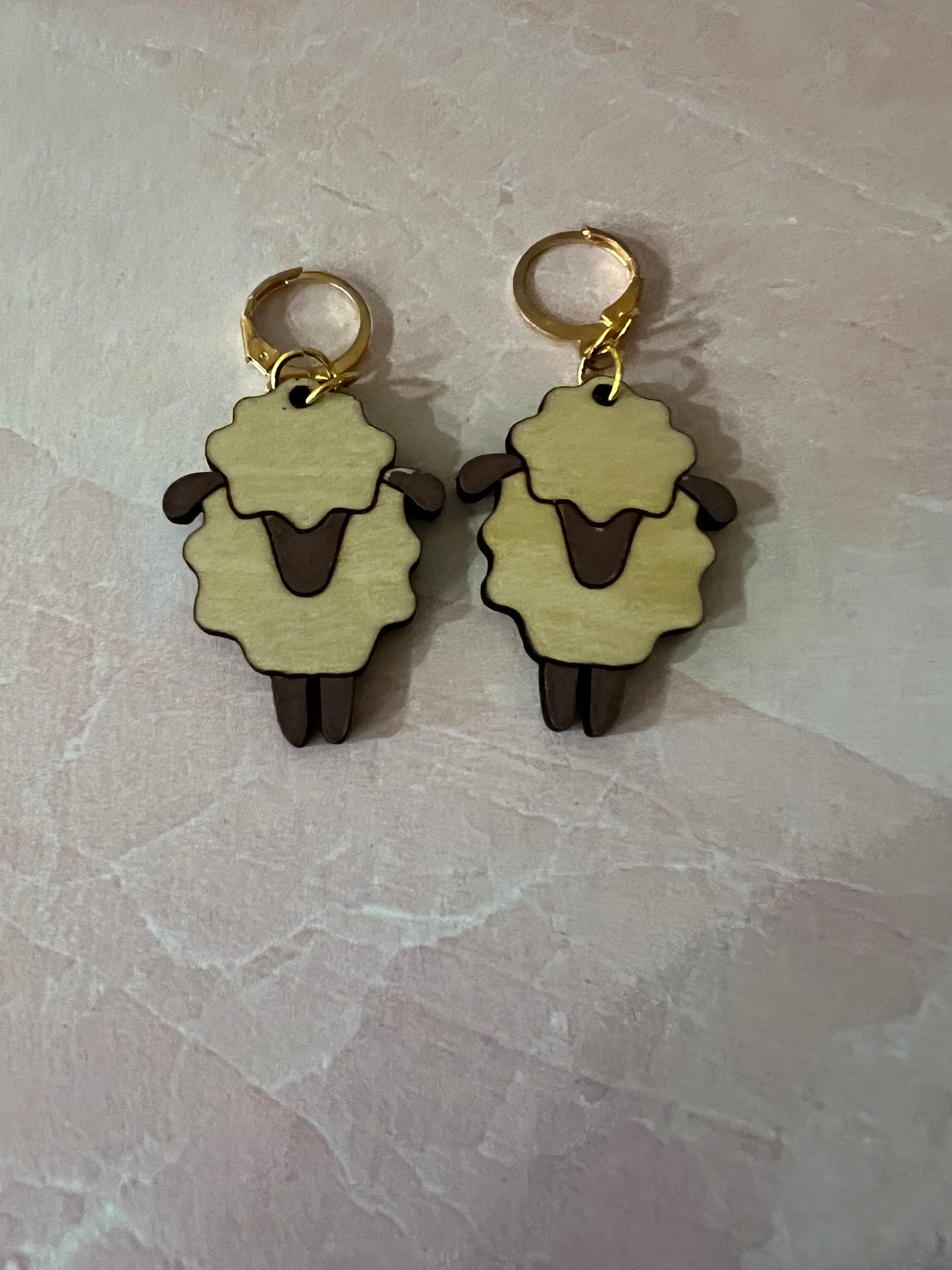 Sheep Progress Keepers - Wood, hand painted, lever back ring - see list for photos of colors