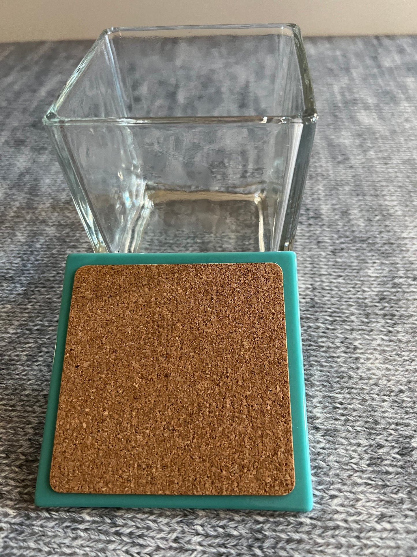 Fused Glass Lid for 4 inch square glass vase (vase not included) click on listed colors to see photos