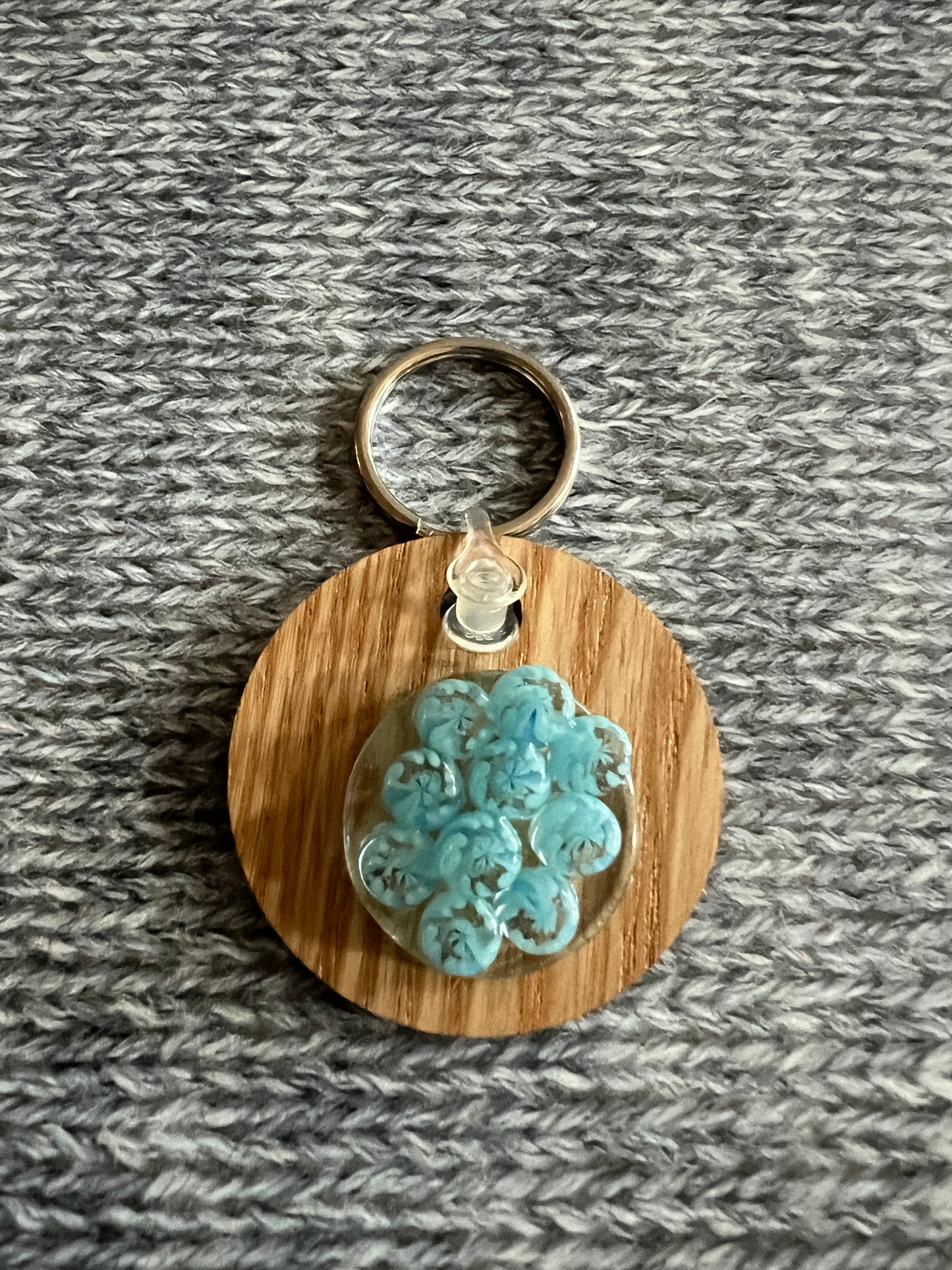 Wood Keychain - Fused Glass Decoration - click listings to see colors