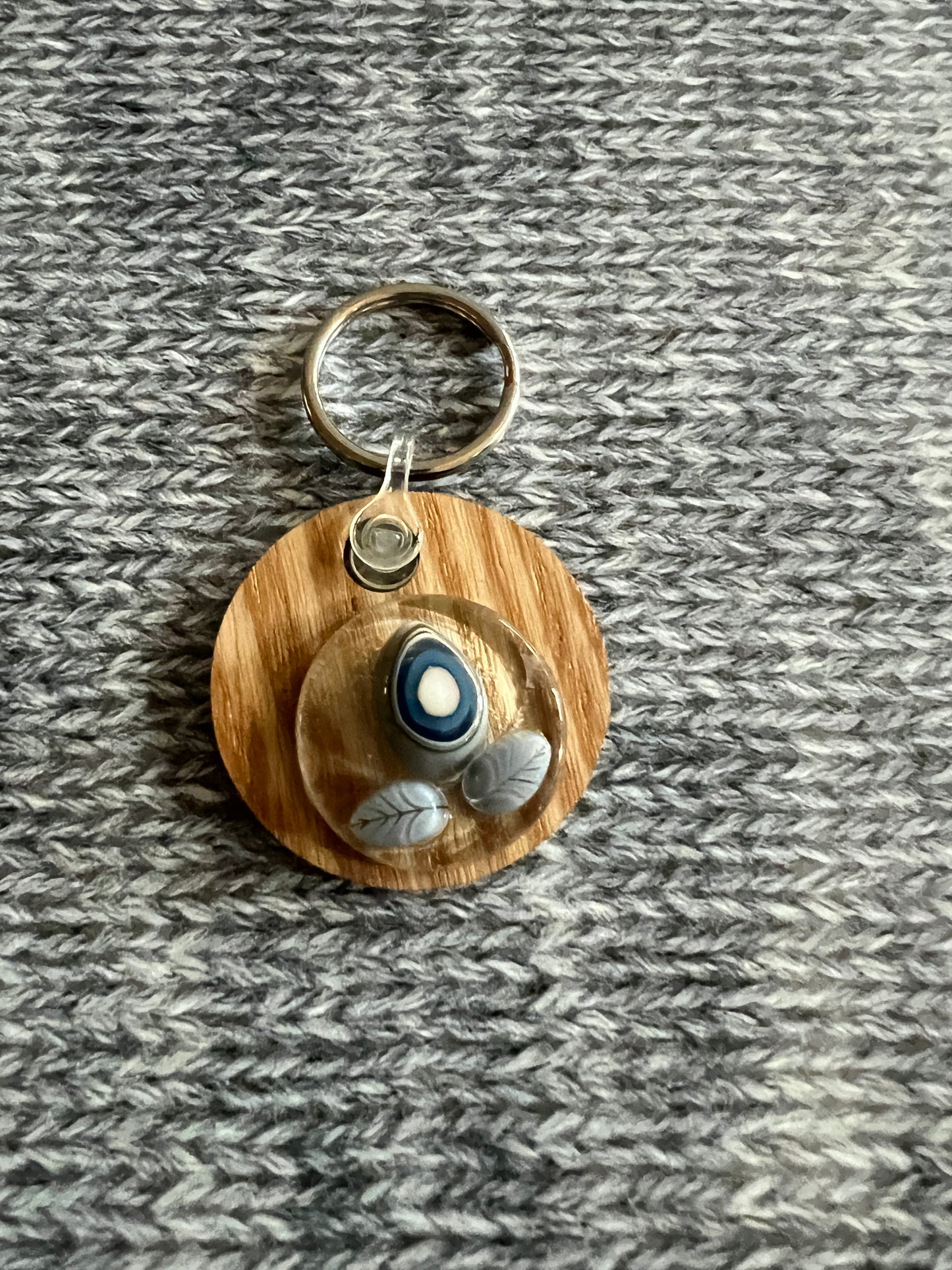 Wood Keychain - Fused Glass Decoration - click listings to see colors