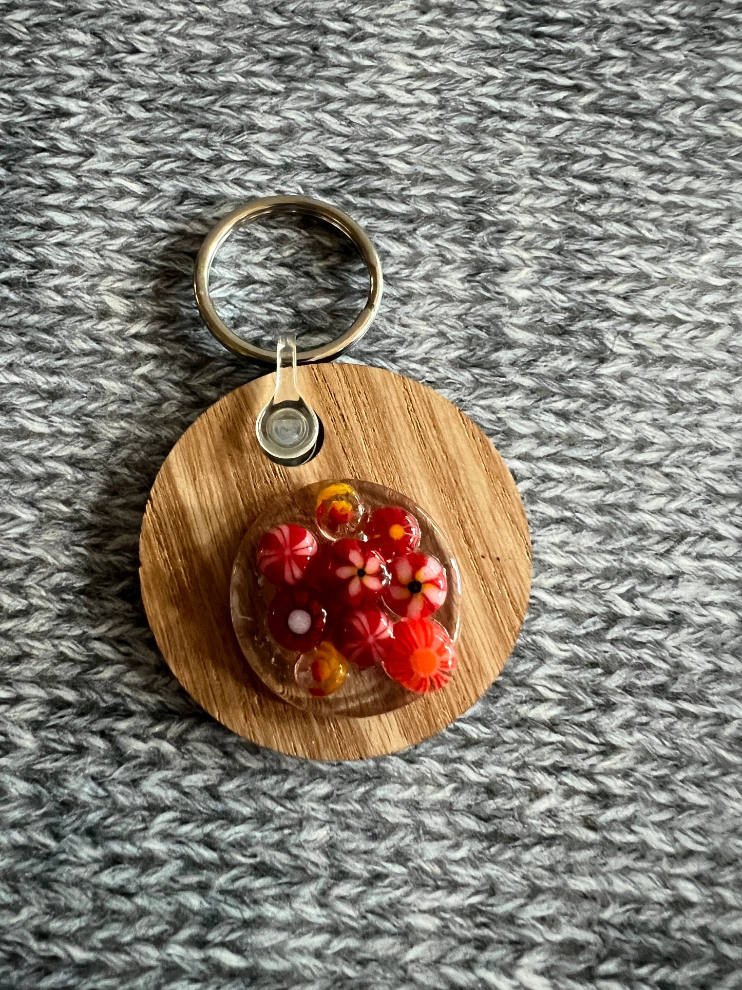 Wood Keychain - Fused Glass Decoration - click listings to see colors