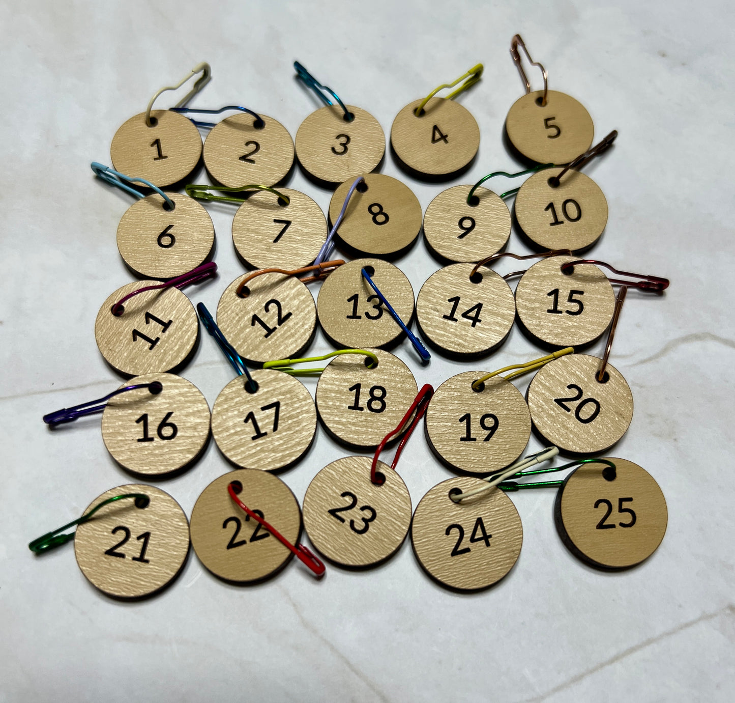 Yarn Advent Stitch Markers 1-25