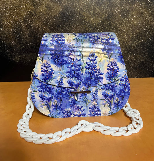 Special Occasion Purse - Sporran style - Bluebonnets Floral