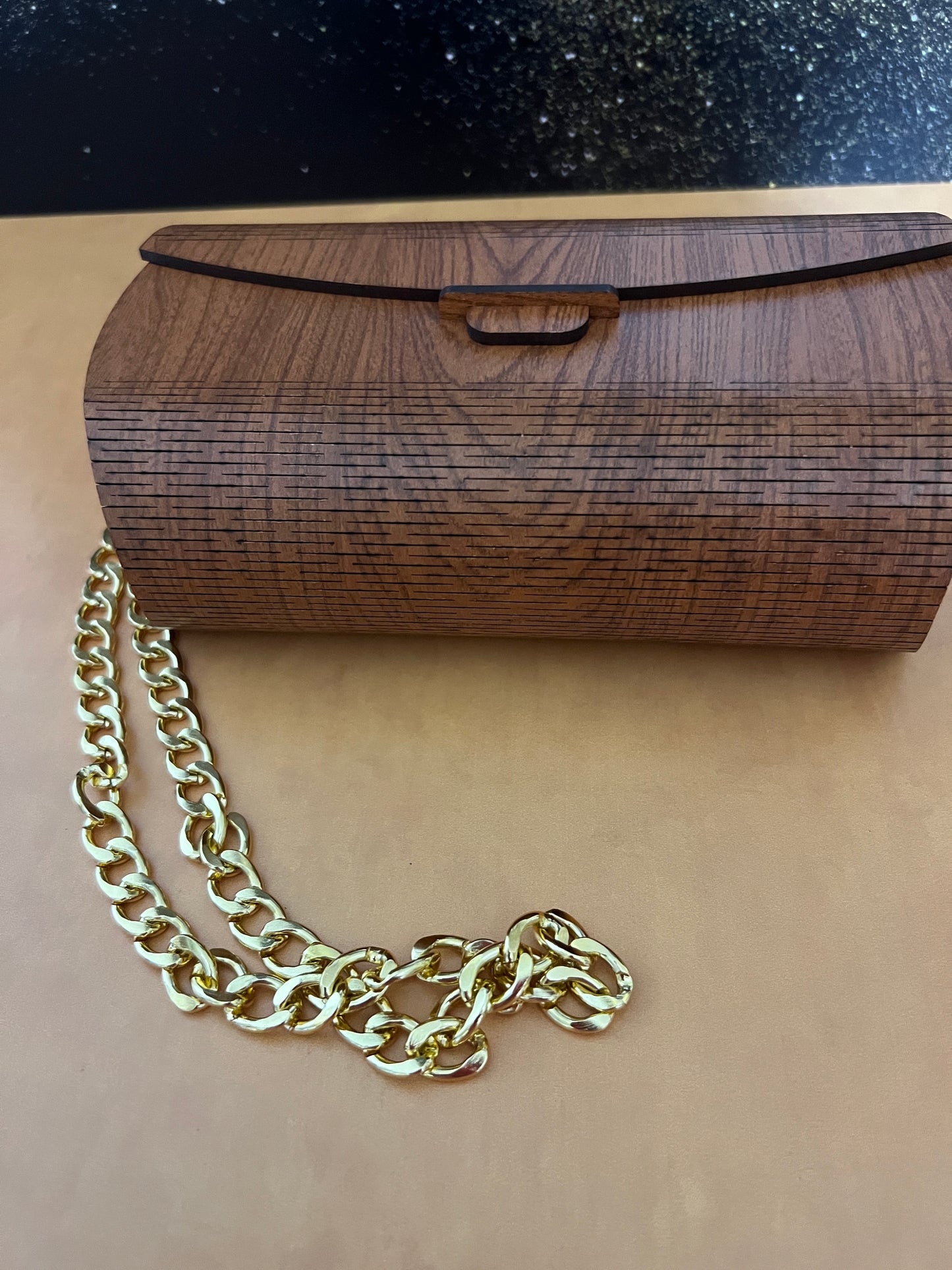 Special Occasion Purse - Clutch style with side strap - Eco Wood