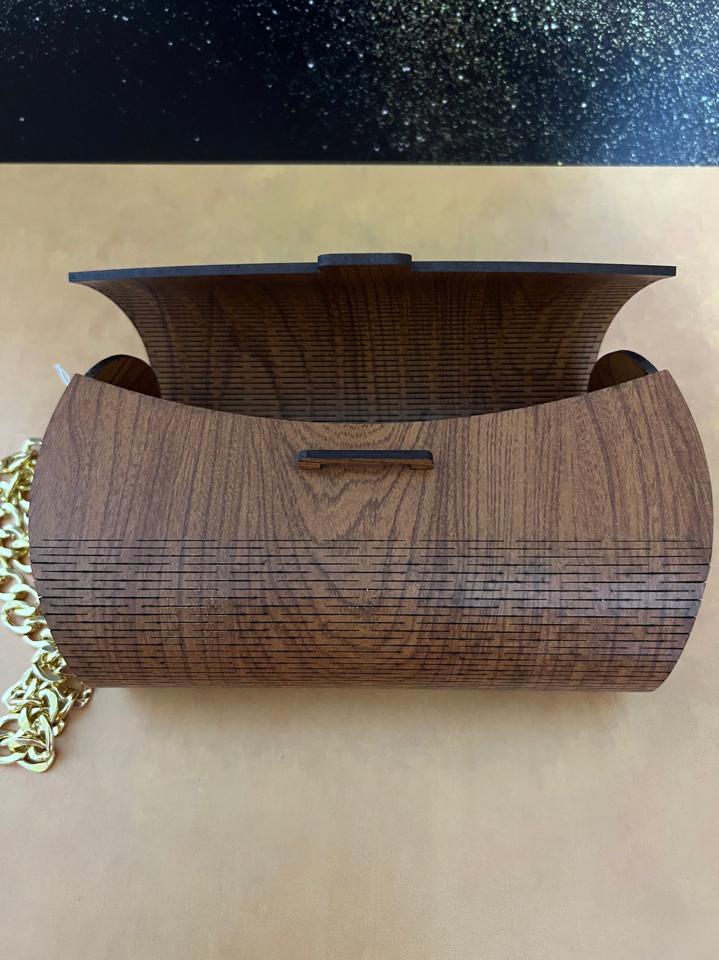 Special Occasion Purse - Clutch style with side strap - Eco Wood