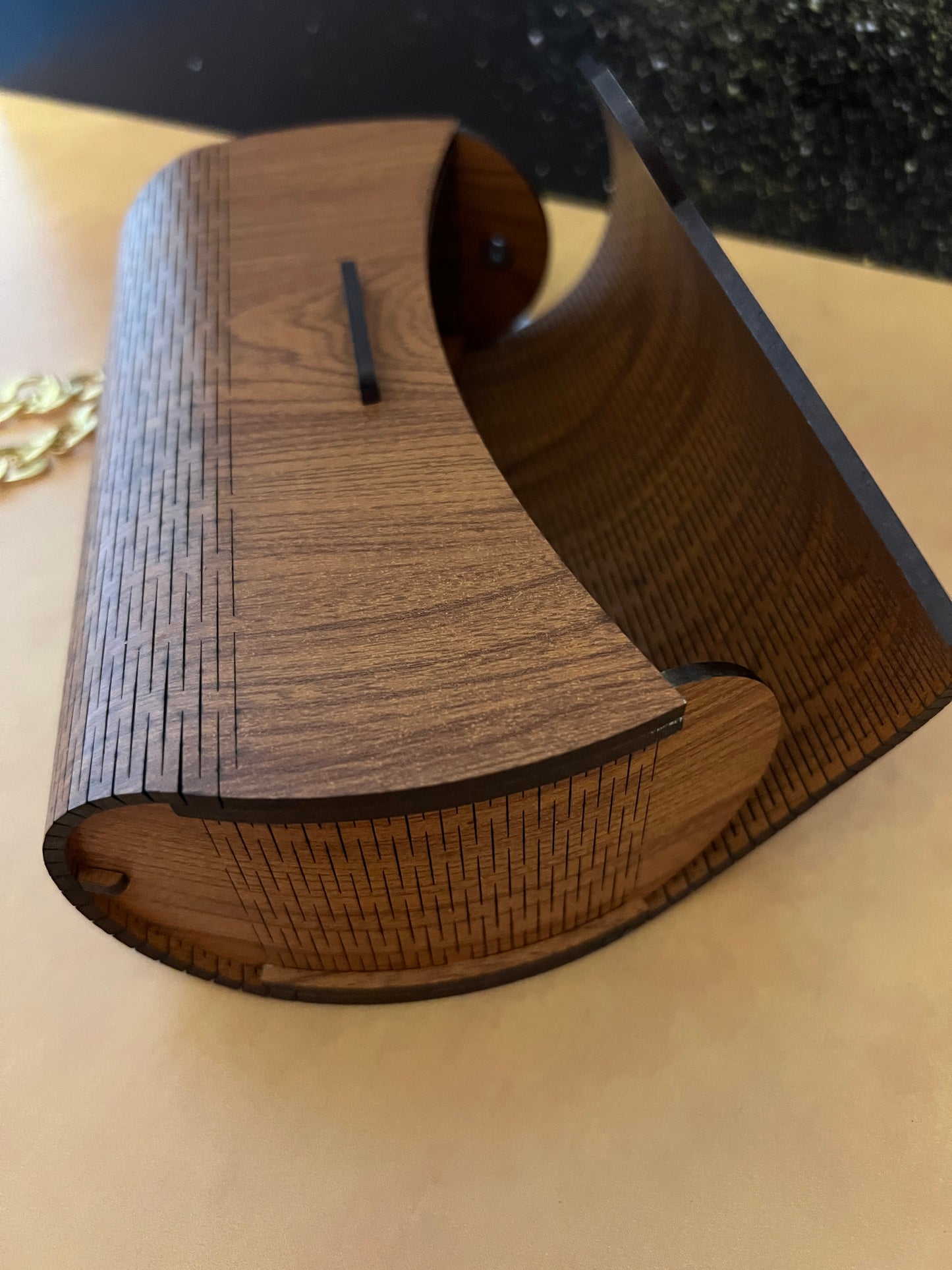 Special Occasion Purse - Clutch style with side strap - Eco Wood